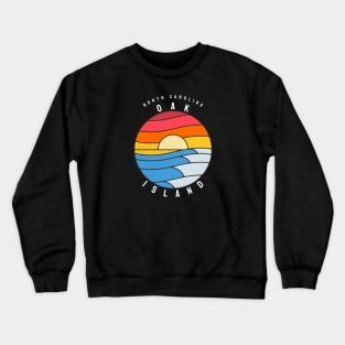 Oak Island, NC Stained Glass Sunrise Summertime Crewneck Sweatshirt